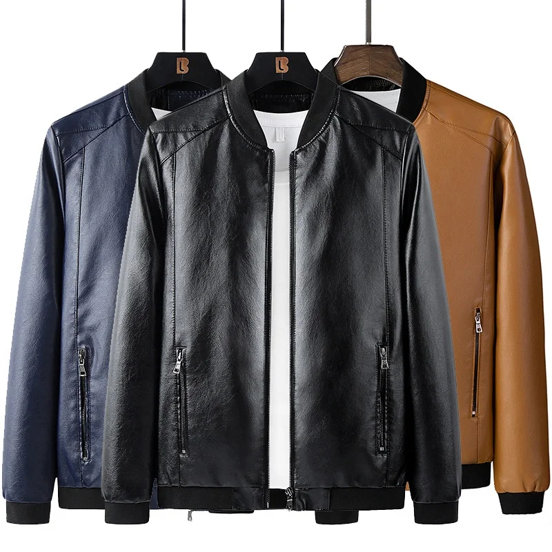 Men's Leather Jacket High Quality New PU Palto mens Korean style trendy slim fit motorcycle jacket male leather coat, Black,orange,dark blue
Men's Leather Jacket High Quality New PU Palto mens Korean style trendy slim fit motorcycle jacket male leather coat, Black,orange,dark blue