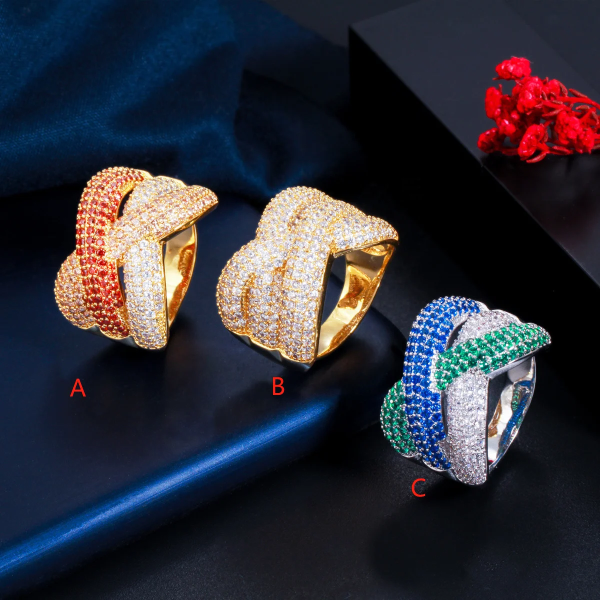 New gold plated with zirconia full colour diamond rings, European and American popular micro-set rings, As picture
New gold plated with zirconia full colour diamond rings, European and American popular micro-set rings, As picture