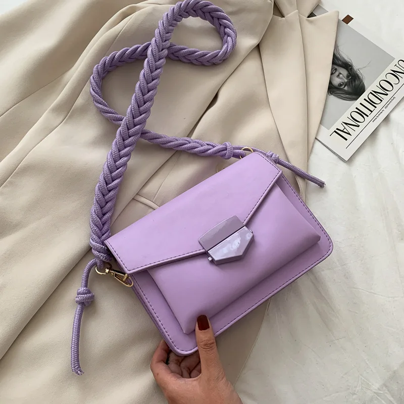 Trendy Purple Women Shoulder Bags Designer Small summer new Korean Messenger bag Knit Strap handbags chain Lock Crossbody bag, Avaliable
Trendy Purple Women Shoulder Bags Designer Small summer new Korean Messenger bag Knit Strap handbags chain Lock Crossbody bag, Avaliable