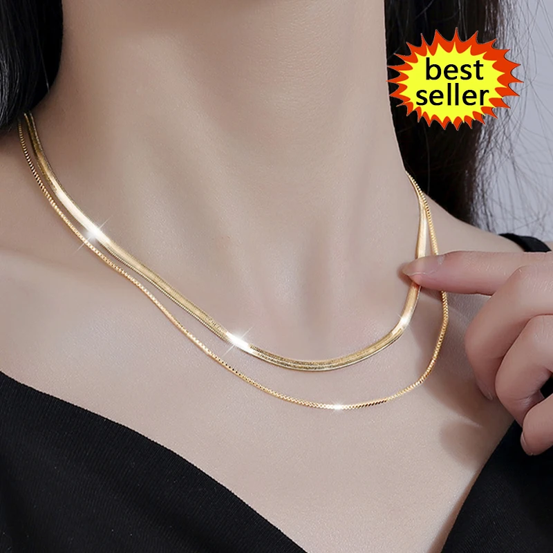 2021 High Quality Stainless Steel Jewelry Wholesale 2 Rows Snake Chain Necklace Trendy Jewelry Streetwear Dainty Necklace
2021 High Quality Stainless Steel Jewelry Wholesale 2 Rows Snake Chain Necklace Trendy Jewelry Streetwear Dainty Necklace