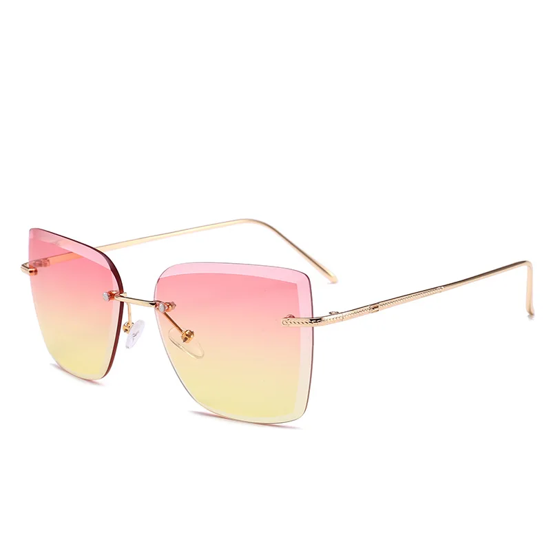 New style rimless shaped sunglasses rectangular cut piece gradient sunglasses vendor, Custom colors
New style rimless shaped sunglasses rectangular cut piece gradient sunglasses vendor, Custom colors
