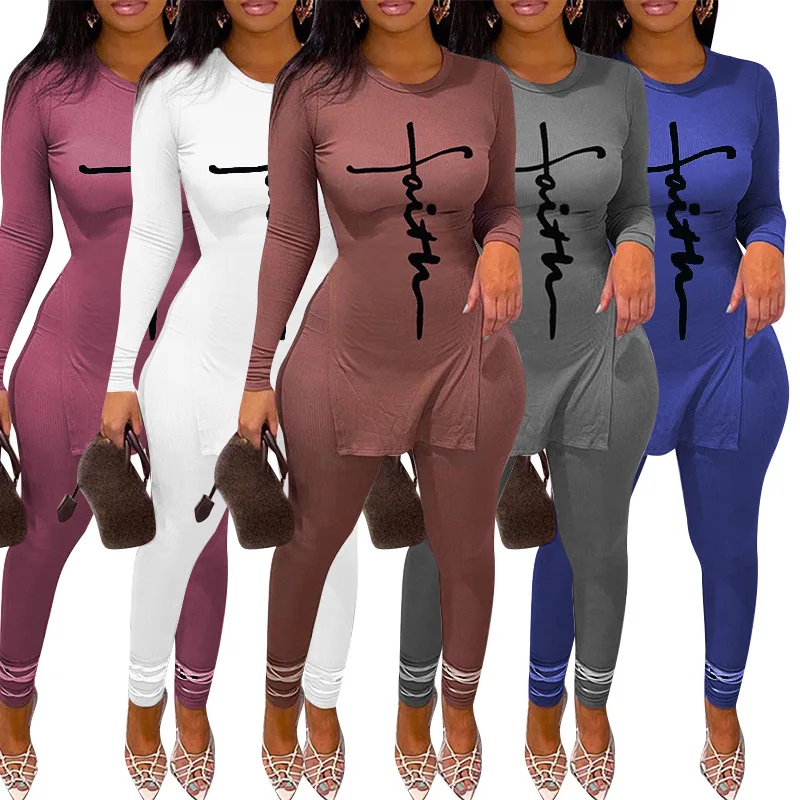 Wholesale Fall Plus Size Women Clothing Ribed Faith Two Piece Pants Set For women, As picture show
Wholesale Fall Plus Size Women Clothing Ribed Faith Two Piece Pants Set For women, As picture show