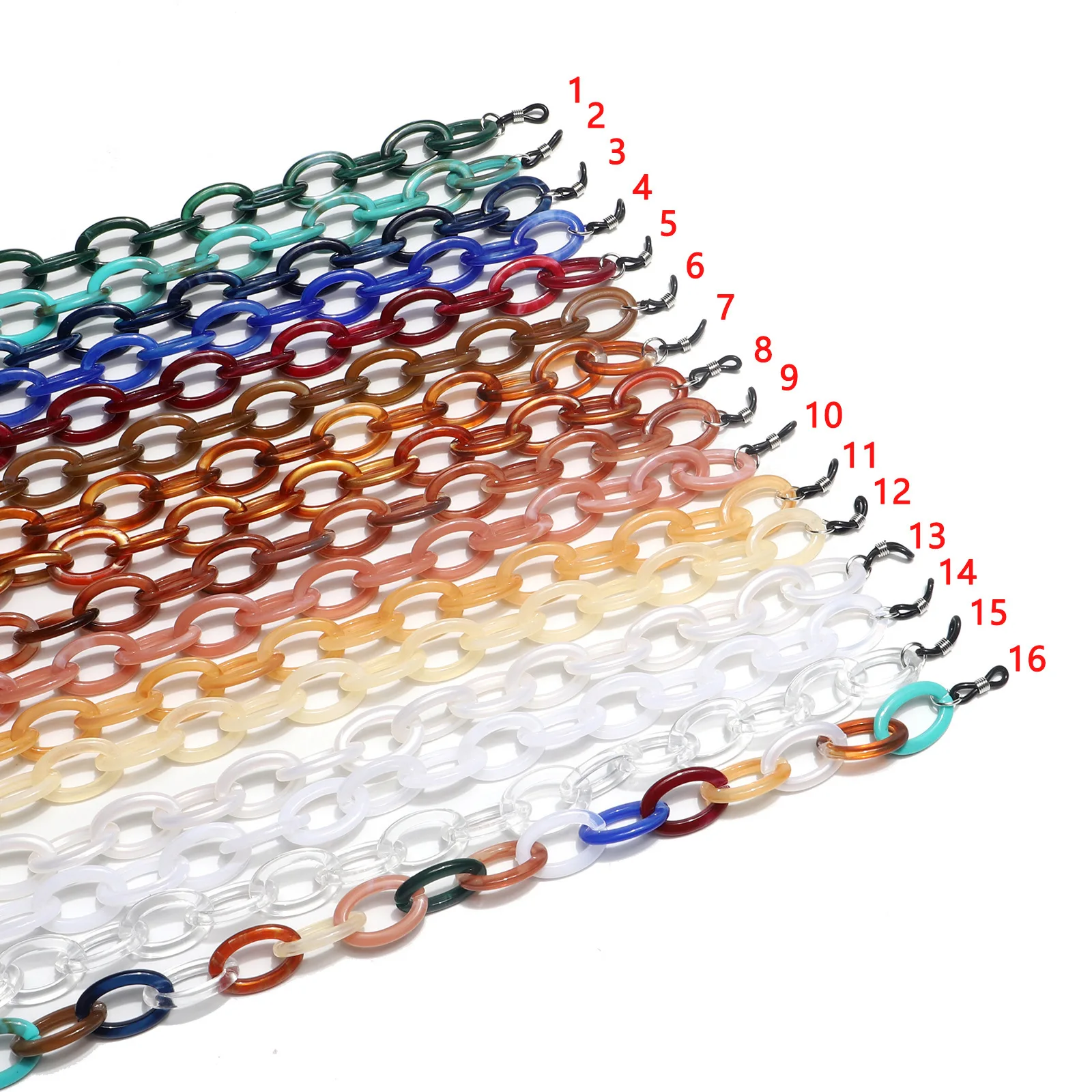 Fashion 16 Colors Acrylic Chain Sunglasses Lanyard Chic Multi Color Oval Shape Resin Chain Facemask Cord Women Glasses chain, As picture
Fashion 16 Colors Acrylic Chain Sunglasses Lanyard Chic Multi Color Oval Shape Resin Chain Facemask Cord Women Glasses chain, As picture