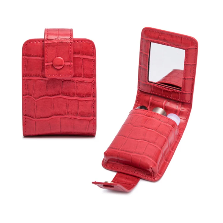 Customized Fancy Ladies Cosmetic Bag Mini Leather Lipstick Case Holder with Mirror for Travel, Red, black, grey, pink, green or customized
Customized Fancy Ladies Cosmetic Bag Mini Leather Lipstick Case Holder with Mirror for Travel, Red, black, grey, pink, green or customized