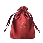 Custom Fashion Satin Drawstring Gift Bag With Printed Your Own Logo