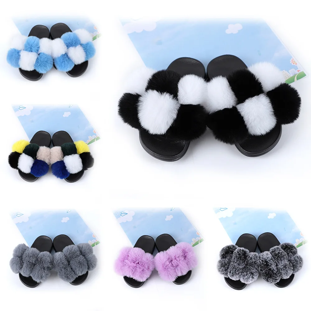 Factory sale wholesale low price custom color toddler baby fur slide children slippers, Colorful
Factory sale wholesale low price custom color toddler baby fur slide children slippers, Colorful
