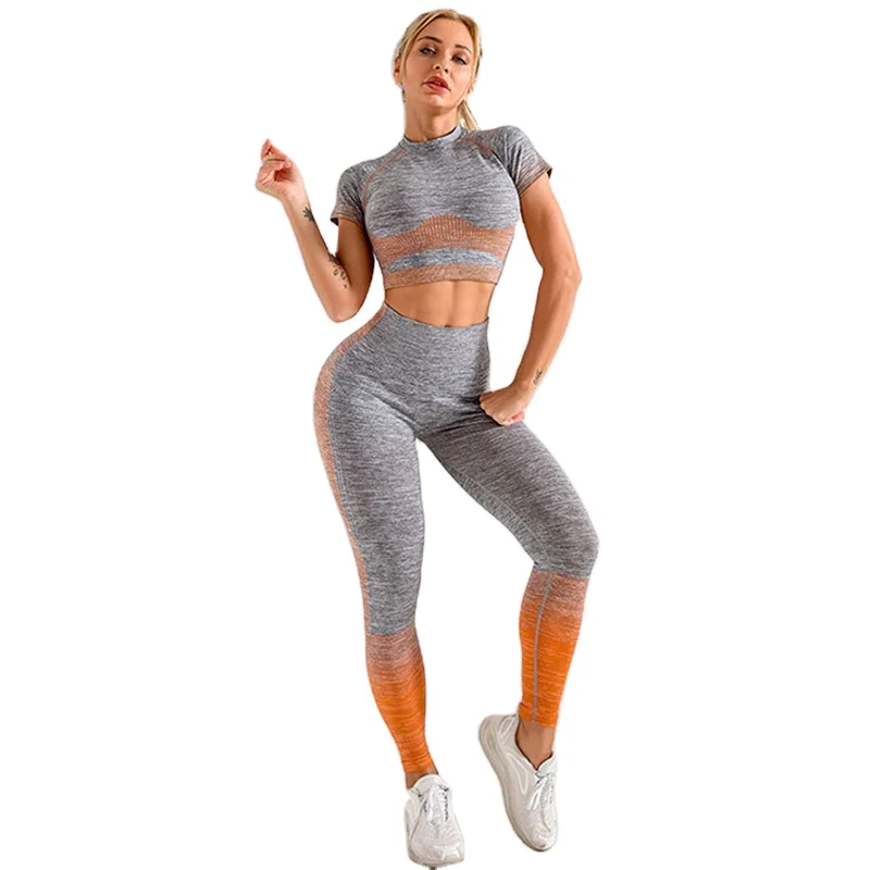 2021 Seamless Sport Suit Fitness Short Sleeve Crop Top High Waist Gym Leggings Workout Clothes For Women Yoga Set Sport Clothing
2021 Seamless Sport Suit Fitness Short Sleeve Crop Top High Waist Gym Leggings Workout Clothes For Women Yoga Set Sport Clothing