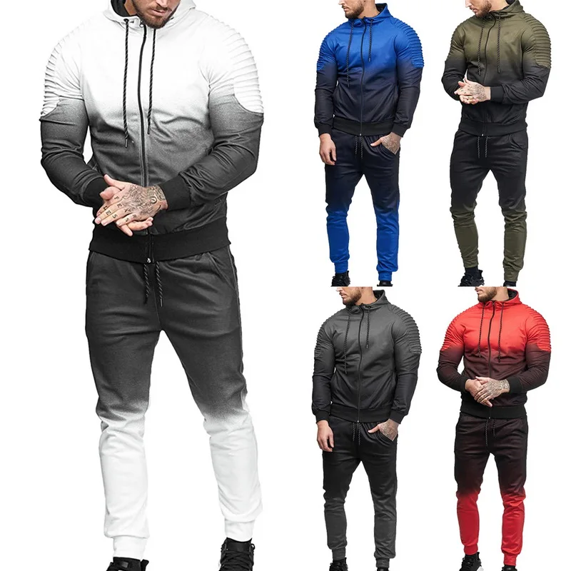 Wholesale Stylish Gradient slim fit Tracksuit stripes set men, As the picture
Wholesale Stylish Gradient slim fit Tracksuit stripes set men, As the picture