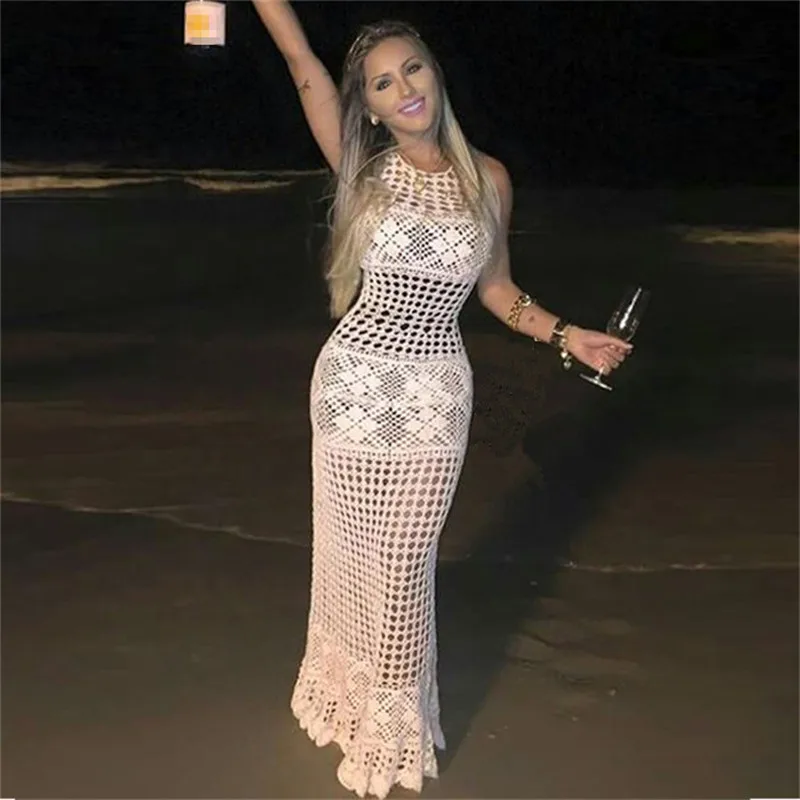 Hot selling sleeveless knitted hollow out bikini comfortable dresses new sexy solid color see-through beach cover for women, Picture
Hot selling sleeveless knitted hollow out bikini comfortable dresses new sexy solid color see-through beach cover for women, Picture
