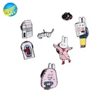 Hot styles custom cartoon enameled metal brooch