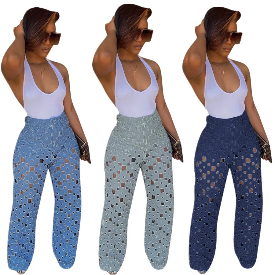 Summer Ripped baggy Jeans Mujer Blue Women Slim Trousers Casual Plus Size Pants Women's Pants With Hollow Out Jeans Women
Summer Ripped baggy Jeans Mujer Blue Women Slim Trousers Casual Plus Size Pants Women's Pants With Hollow Out Jeans Women