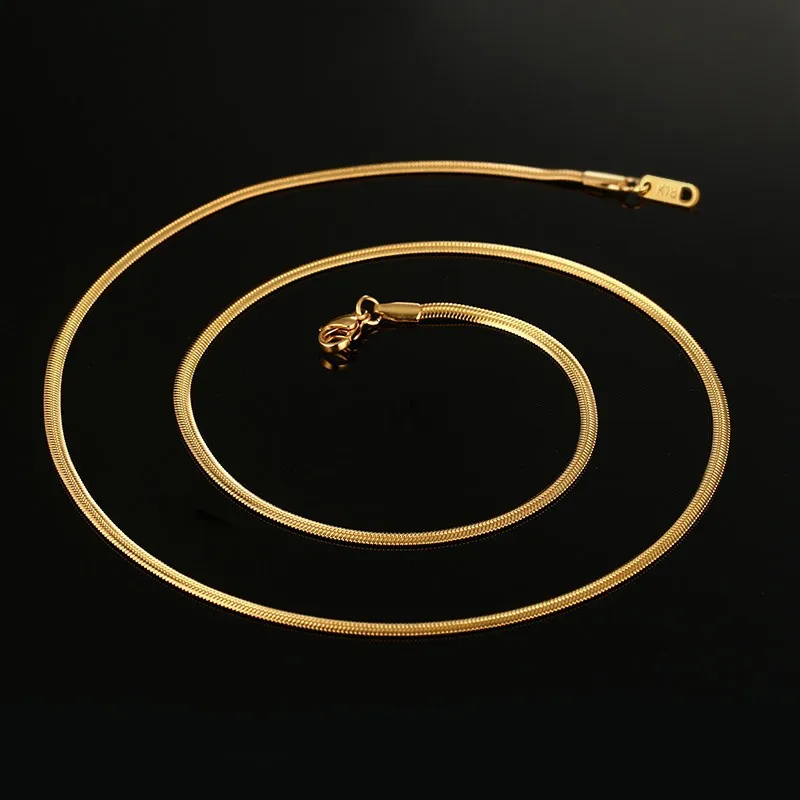 2021 Hot Summer Style 18K Gold 20 Inches 3MM Snake Chain Clavicle Chain Necklace Jewelry Stainless Steel Snake Chain Necklace
2021 Hot Summer Style 18K Gold 20 Inches 3MM Snake Chain Clavicle Chain Necklace Jewelry Stainless Steel Snake Chain Necklace