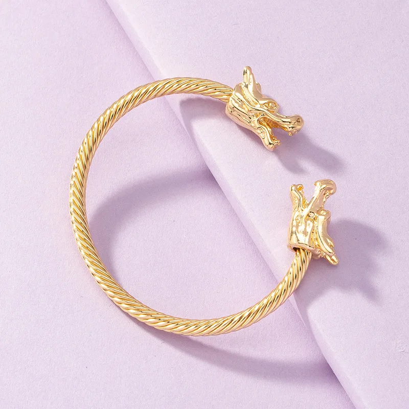 Real Gold Plated Dragon Open Bangle Bracelet Luxury Hot Sale Adjustable Chinese Dragon Head Bangle For Lucky Healthy
Real Gold Plated Dragon Open Bangle Bracelet Luxury Hot Sale Adjustable Chinese Dragon Head Bangle For Lucky Healthy