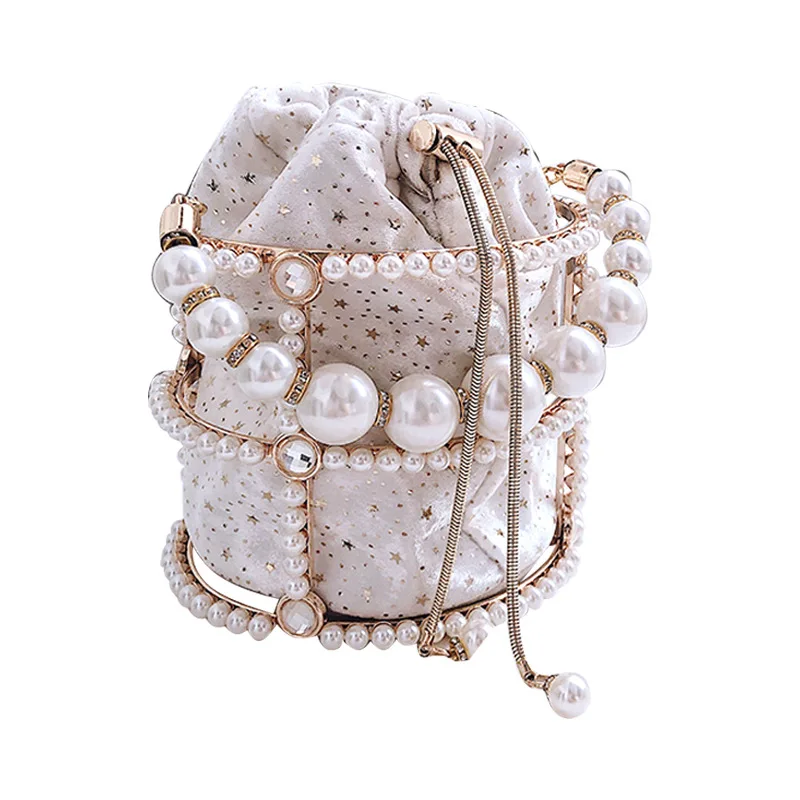Synthetic Pearl Top-Handle Women Metal Bucket Bag Crystal Evening Purses and Clutches Formal Wedding Handbags, 4 colors
Synthetic Pearl Top-Handle Women Metal Bucket Bag Crystal Evening Purses and Clutches Formal Wedding Handbags, 4 colors