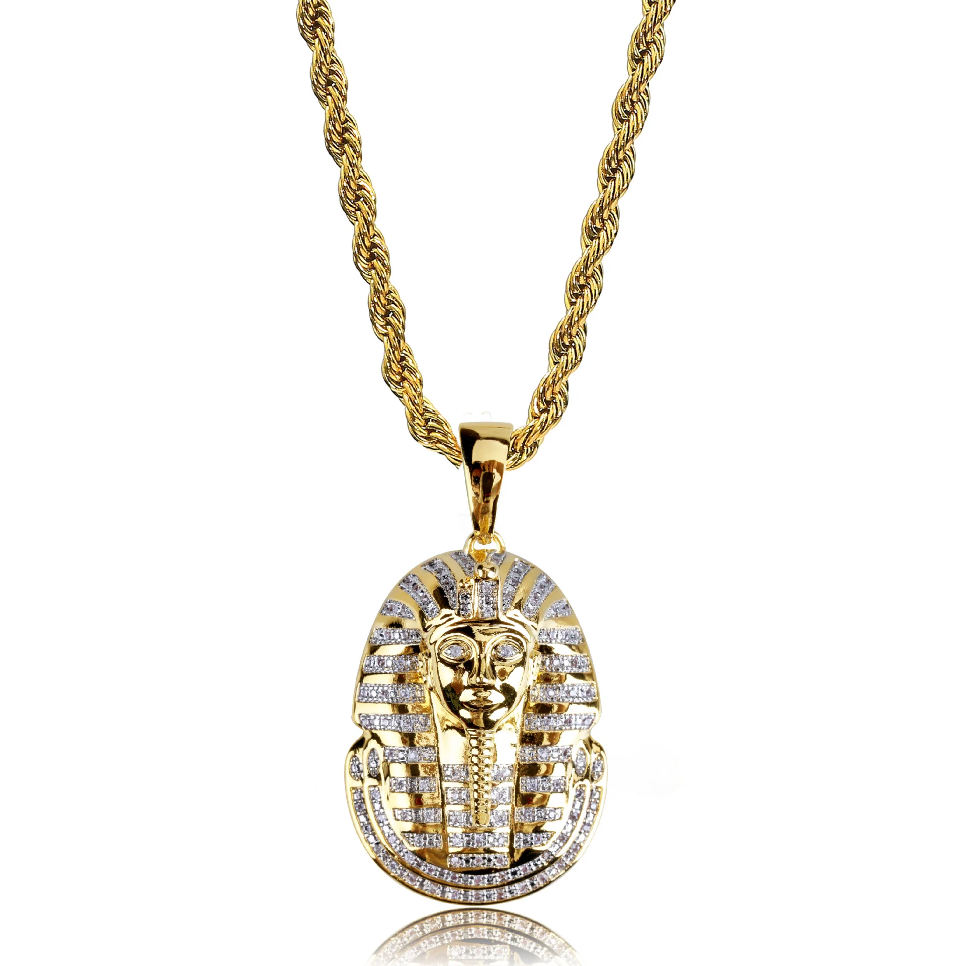 Hip-hop jewelry Pharaoh head pendant gold plated personalized vintage men's hamsa necklace
Hip-hop jewelry Pharaoh head pendant gold plated personalized vintage men's hamsa necklace