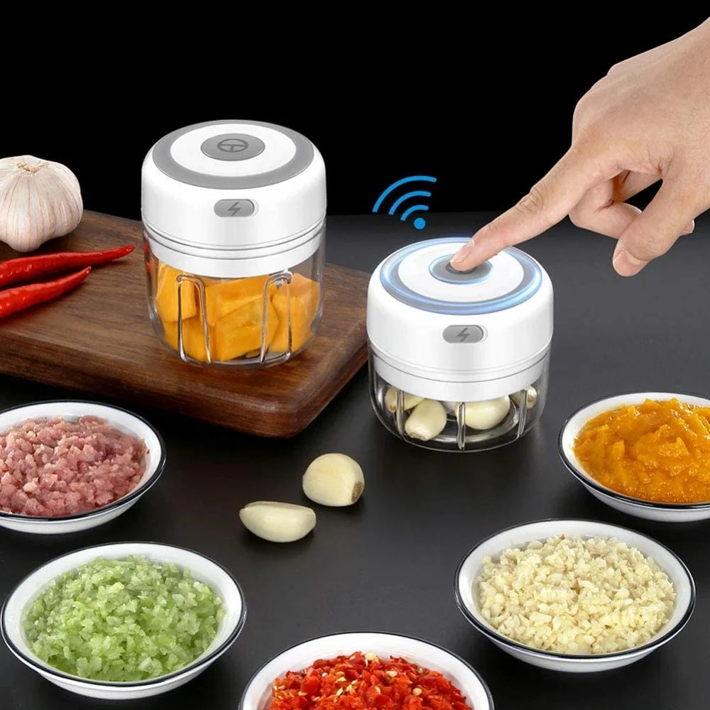 Wireless usb electric food garlic cusher 250ml mini portable cordless electric garlic masher onion press kitchen usage, White
Wireless usb electric food garlic cusher 250ml mini portable cordless electric garlic masher onion press kitchen usage, White