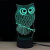 Led Lamp 7 Color Changing LED 3D Lamp Owl Touch Atmosphere Night Light