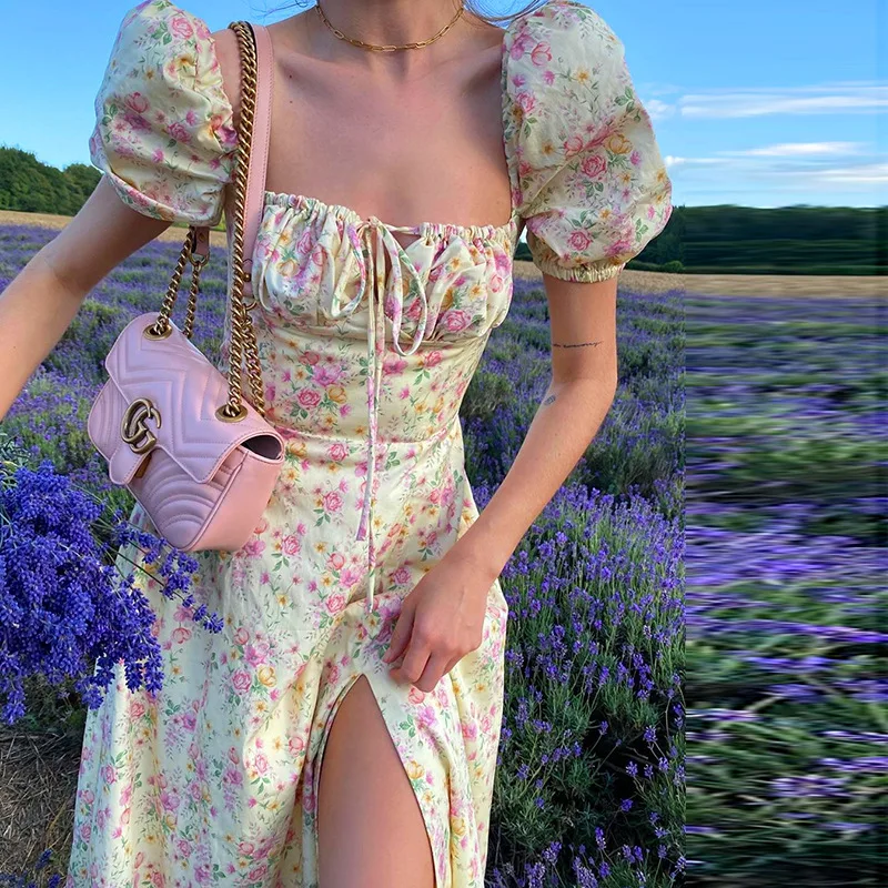 2021 New Chiffon Puff Sleeve Floral Long Dress Sexy Low-cut High Waist Open Back Dress
2021 New Chiffon Puff Sleeve Floral Long Dress Sexy Low-cut High Waist Open Back Dress