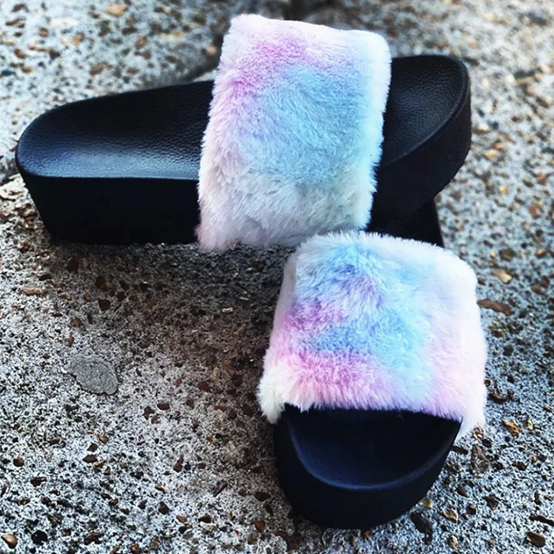 New Arrival Popular Fancy Tie Dye Plush Outdoor Slippers Tie Dye Chunky Platform Fur Slides For Women, Tie dye blue, tie dye pink
New Arrival Popular Fancy Tie Dye Plush Outdoor Slippers Tie Dye Chunky Platform Fur Slides For Women, Tie dye blue, tie dye pink