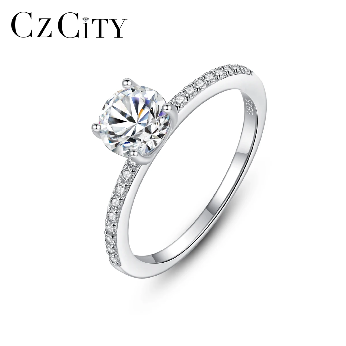 CZCITY Moissanite Rings Jewelry Diamond Engagement 1 Carat Moissanite Diamond Wedding Band Rings
CZCITY Moissanite Rings Jewelry Diamond Engagement 1 Carat Moissanite Diamond Wedding Band Rings
