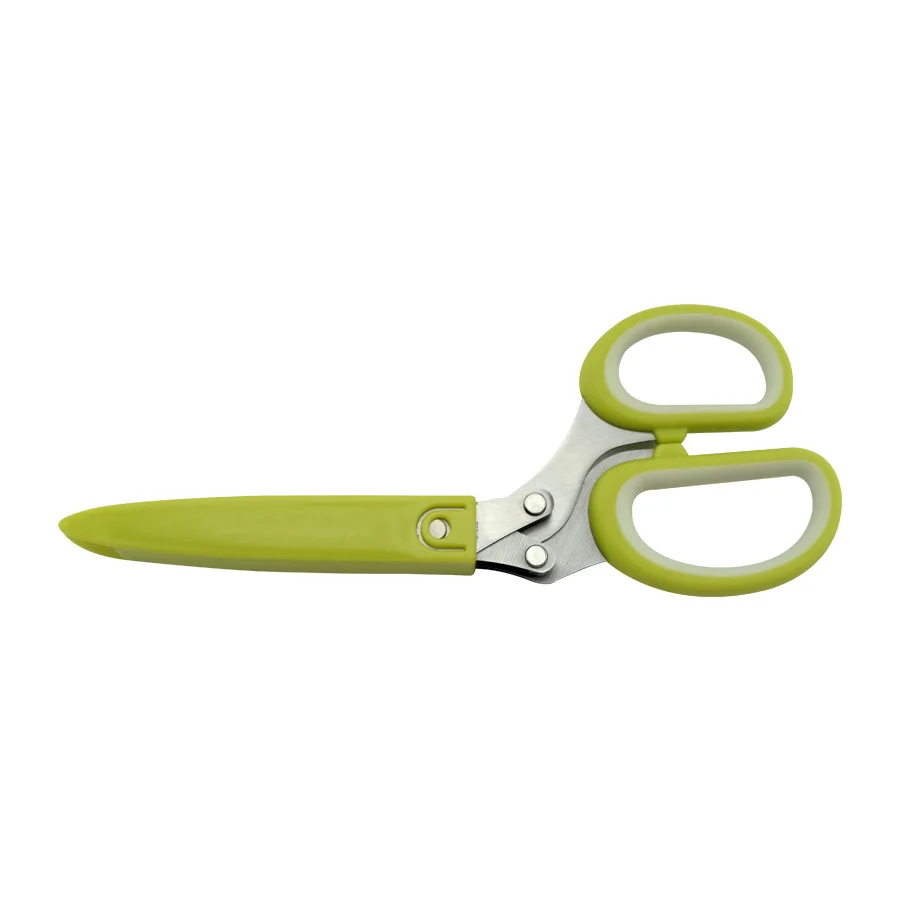 Anti-Slip TPR Coated Handle 5-Blades Kitchen Herb Scissors