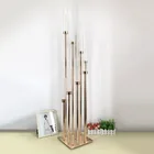 Wedding centerpiece tall 8 arms glass tubes candle holder metal candelabra