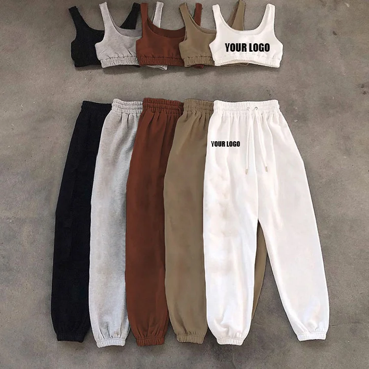 2021 Custom Logo Solid Color Joggers 2 Piece Cotton Outdoor Crop Top Pants Set Two Piece Outfit For Women, Black white gray khaki brown
2021 Custom Logo Solid Color Joggers 2 Piece Cotton Outdoor Crop Top Pants Set Two Piece Outfit For Women, Black white gray khaki brown