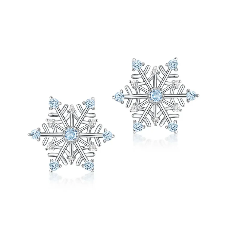 New Winter Fashion Simple Blue Spinel Snowflake Earrings Stud Female S925 Silver Earrings
New Winter Fashion Simple Blue Spinel Snowflake Earrings Stud Female S925 Silver Earrings