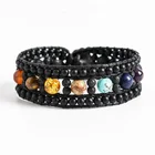 New 7 Chakra bracelet yoga jewelry lava bead bracelet chakra stones balance bangle chakra stretch bracelet