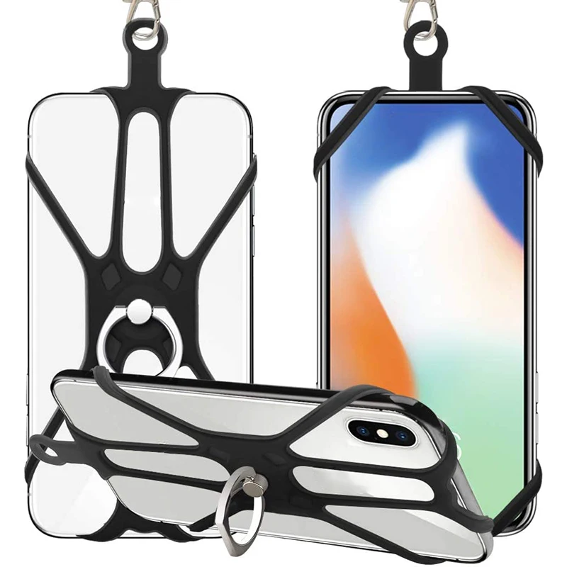 Phone Lanyard, Silicone Waterproof Soft Lanyard Universal Adjustable Cell Mobile Phone Lanyard Neck Strap Holder Finger Ring, Black/blue/orange/pink/gray/white
Phone Lanyard, Silicone Waterproof Soft Lanyard Universal Adjustable Cell Mobile Phone Lanyard Neck Strap Holder Finger Ring, Black/blue/orange/pink/gray/white