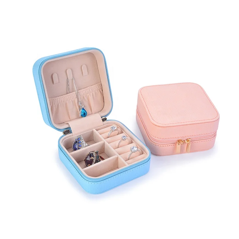 Earring Ear Stud Leather Portable Jewel Case Jewelry Packaging Gift Boxes Travel Jewelry Box For Girls, Blue/pink/white 
Earring Ear Stud Leather Portable Jewel Case Jewelry Packaging Gift Boxes Travel Jewelry Box For Girls, Blue/pink/white