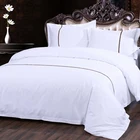 YL03 White Bed Sheet Queen Size 100% Cotton Hotel Bedding Set