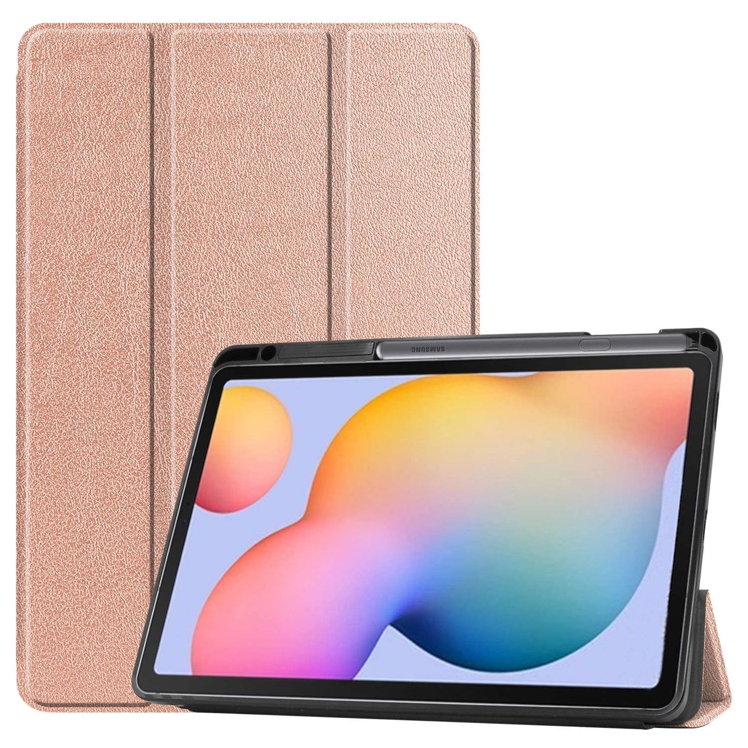 Soft TPU Slim Wake Function Case for Samsung Galaxy Tab s6 Lite 10.4 inch with pencil holder on the right
Soft TPU Slim Wake Function Case for Samsung Galaxy Tab s6 Lite 10.4 inch with pencil holder on the right