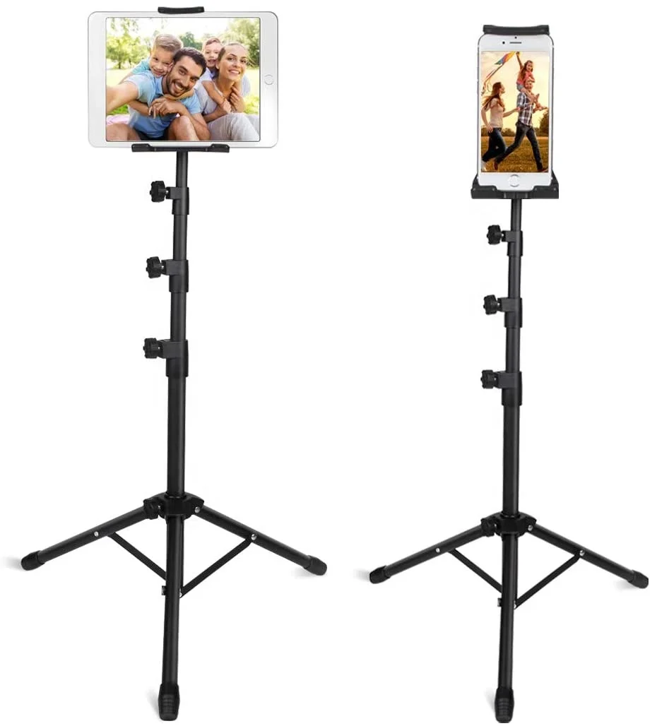 Selfie Phone and Tablet Tripod Stand 20 To 50 Inch Height Adjustable 360 Rotating Tablet for all 4-12 Inch Devices
Selfie Phone and Tablet Tripod Stand 20 To 50 Inch Height Adjustable 360 Rotating Tablet for all 4-12 Inch Devices