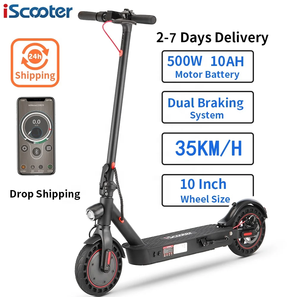 10Ah 500W 35km/h iScooter i9Max Kick Electric Scooter EU warehouse No Tax Fast electric scooter Foldable Electric Scooter Adult
10Ah 500W 35km/h iScooter i9Max Kick Electric Scooter EU warehouse No Tax Fast electric scooter Foldable Electric Scooter Adult