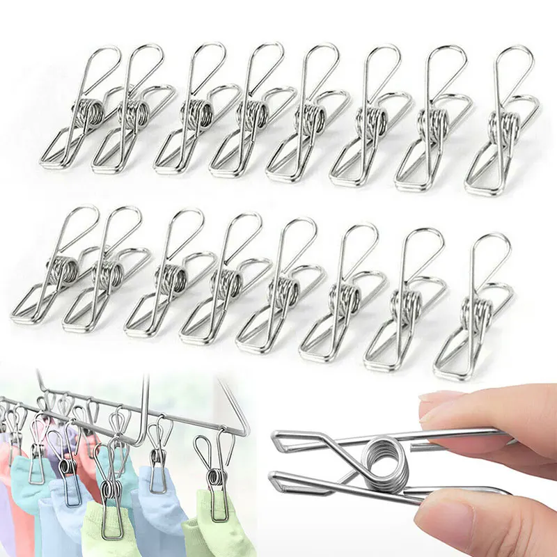 Stainless Steel Clothes Pegs Hanging Clips Pins Laundry Windproof Clamp Stainless steel laundry windproof clip, Silver
Stainless Steel Clothes Pegs Hanging Clips Pins Laundry Windproof Clamp Stainless steel laundry windproof clip, Silver
