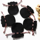 Black Jewelry Pouch Packaging Velvet Custom Gift Pouches Drawstring Bag for Jewellery