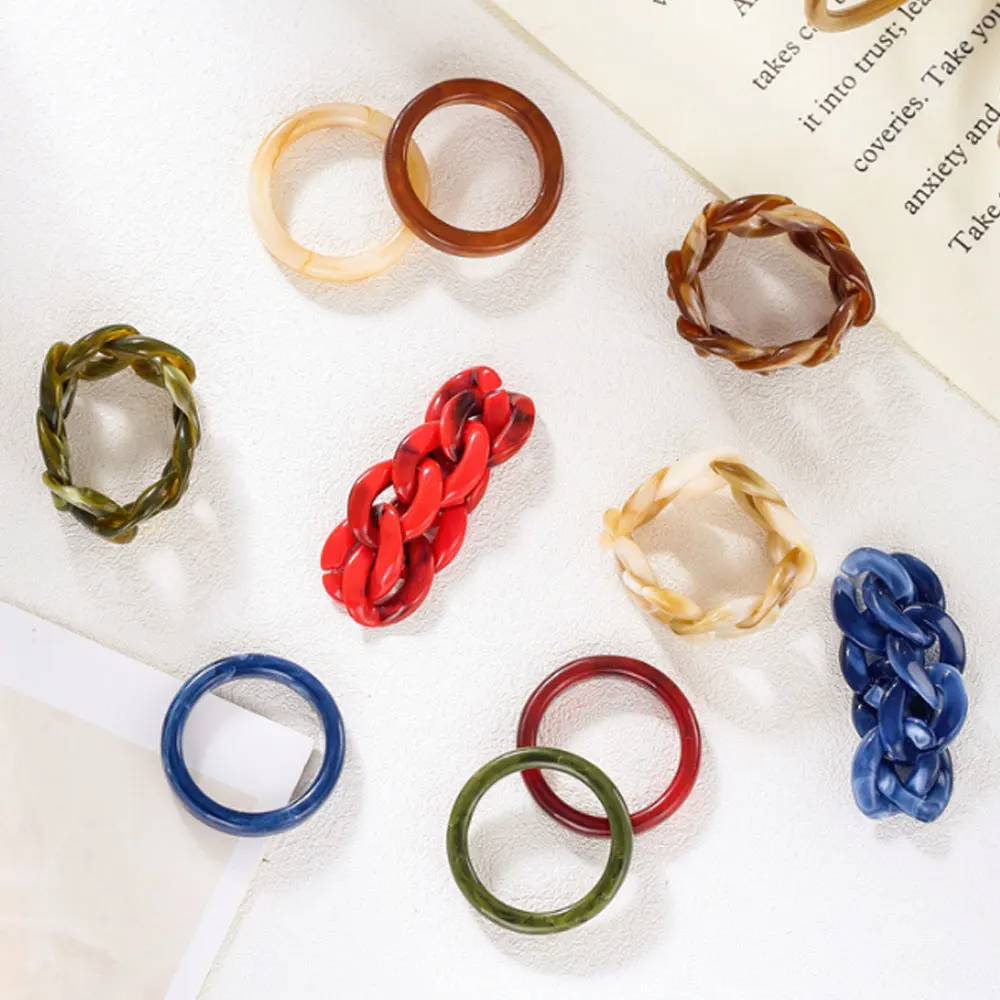 Korean style vintage chunky design blank plastic acrylic resin ring jewelry unisex, Multi
Korean style vintage chunky design blank plastic acrylic resin ring jewelry unisex, Multi