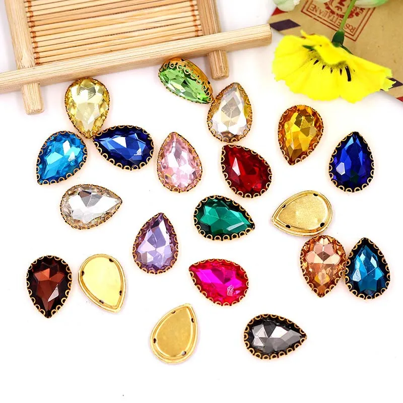 Factory 3D Metal Claw Settings Glitter Glass Teardrop Diamond Fancy Stones Crystal Anti-hook Sewing Rhinestones, 23 colors
Factory 3D Metal Claw Settings Glitter Glass Teardrop Diamond Fancy Stones Crystal Anti-hook Sewing Rhinestones, 23 colors