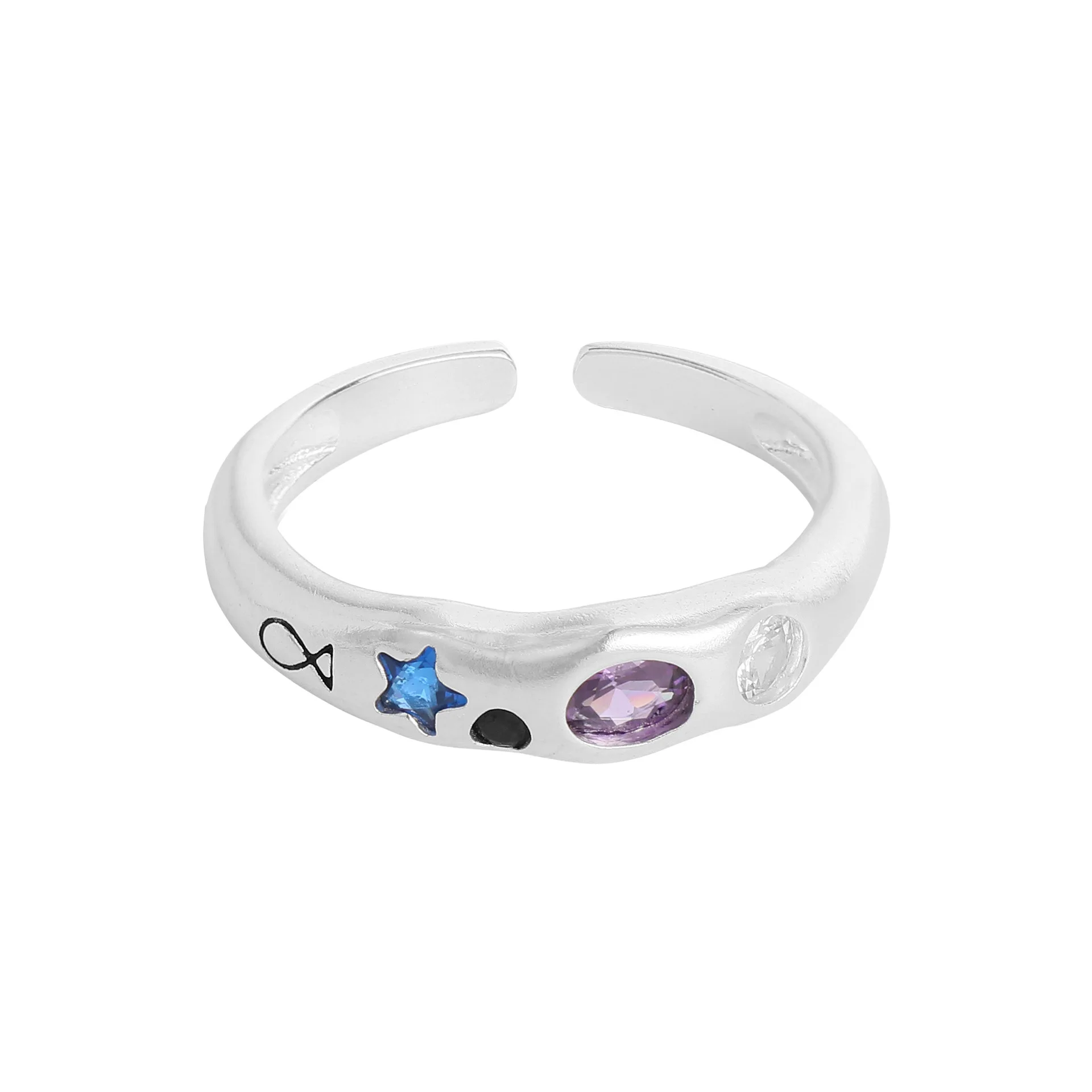 VIANRLA 925 Sterling Silver Ring Purple Zircon Blue Star Ring Minimalism Adjustable Ring For Women Jewelry Gifts Wholesale
VIANRLA 925 Sterling Silver Ring Purple Zircon Blue Star Ring Minimalism Adjustable Ring For Women Jewelry Gifts Wholesale