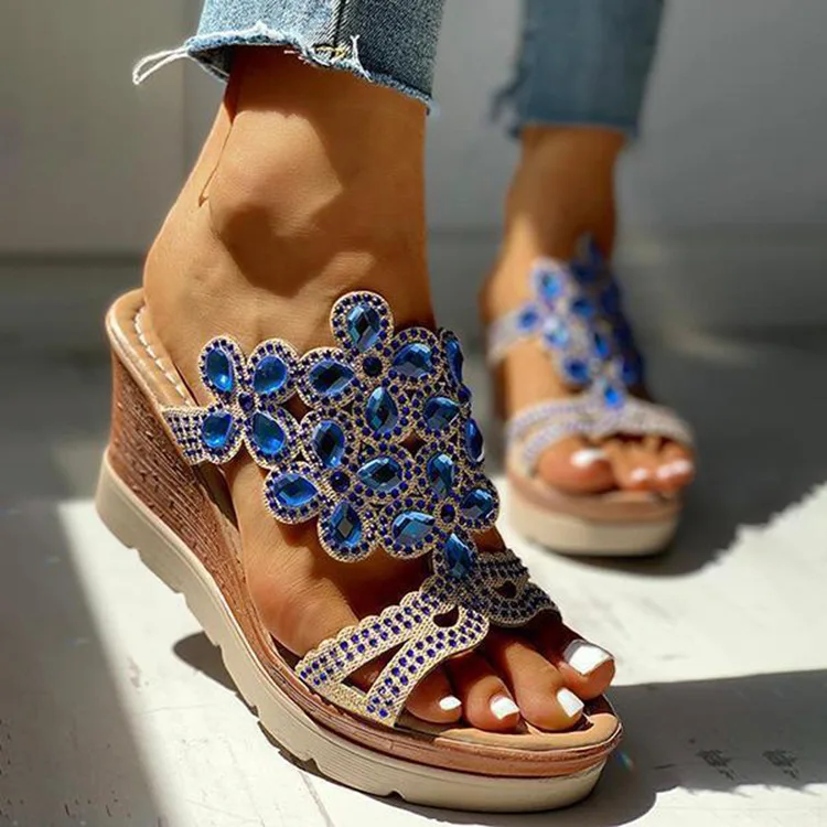 HL-089 wholesale high quality Super hot sell floral beaded cross strap peep toe wedge thick high heel sandals slipper for women, Picture show
HL-089 wholesale high quality Super hot sell floral beaded cross strap peep toe wedge thick high heel sandals slipper for women, Picture show
