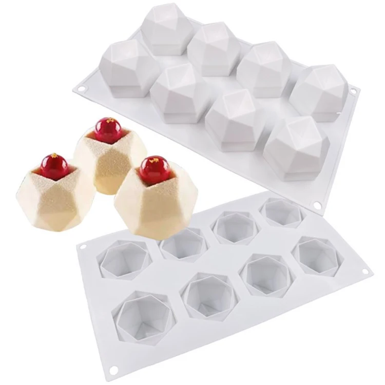8 Cavity silicone chocolate mold new creative silicone mousse mould cake mold Diamand shape, White
8 Cavity silicone chocolate mold new creative silicone mousse mould cake mold Diamand shape, White