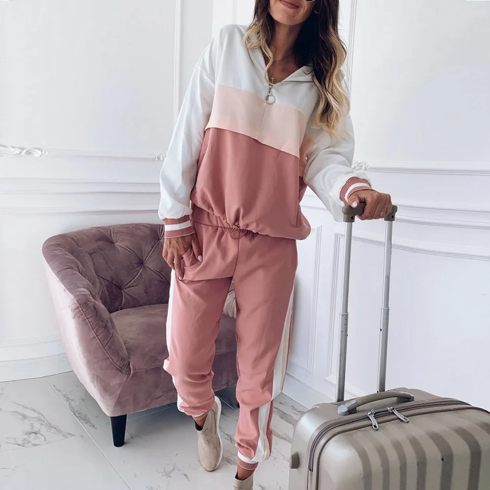 Womens 2 Piece Outfits Stitching Color Hoodies Sweatshirt Sweatpants Sweatsuits Tracksuit Sets Jogging Suit
Womens 2 Piece Outfits Stitching Color Hoodies Sweatshirt Sweatpants Sweatsuits Tracksuit Sets Jogging Suit