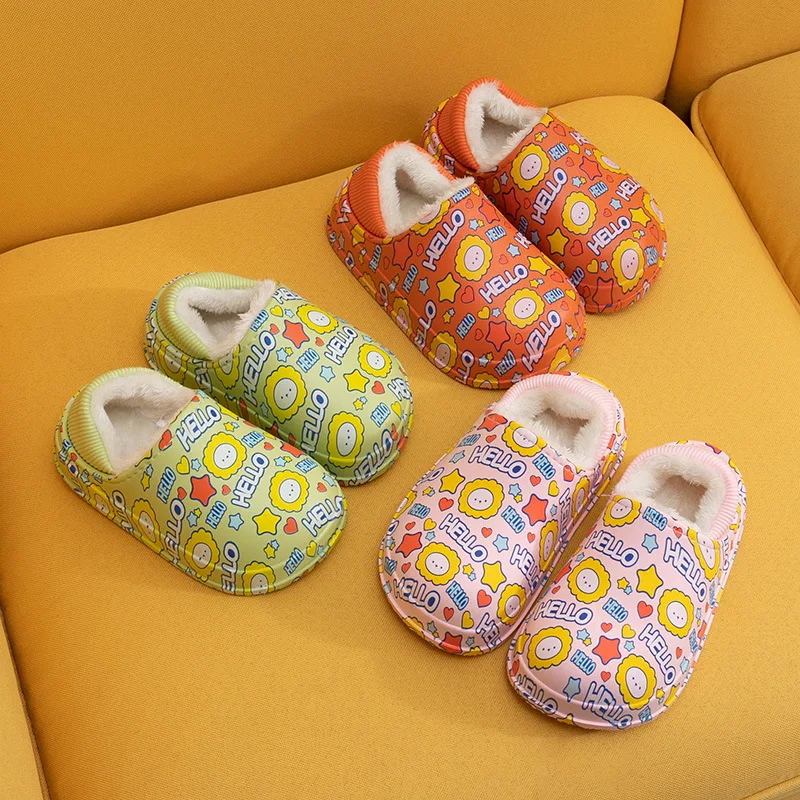 New Winter Fuzzy Children Shoes printing Indoor Warm With Non-slip Soft Soles Plush Kids Slippers Baby Shoes, Yellow, green, pink, orange
New Winter Fuzzy Children Shoes printing Indoor Warm With Non-slip Soft Soles Plush Kids Slippers Baby Shoes, Yellow, green, pink, orange