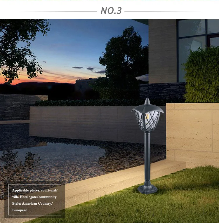 Grid Atmosphere Exterior Garden Decoration Waterproof IP54 Pillar Lights