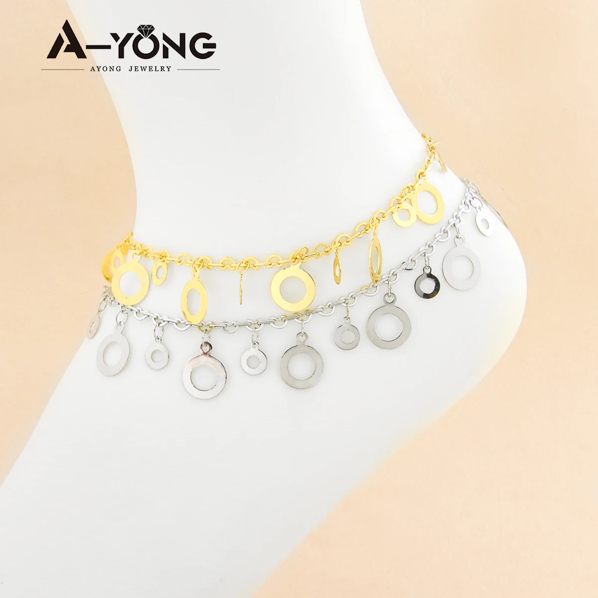 Wholesale Fashionable Round Pendant Platinum Jewelry Handmade Body Foot Chain Plated Gold Anklets Women
Wholesale Fashionable Round Pendant Platinum Jewelry Handmade Body Foot Chain Plated Gold Anklets Women