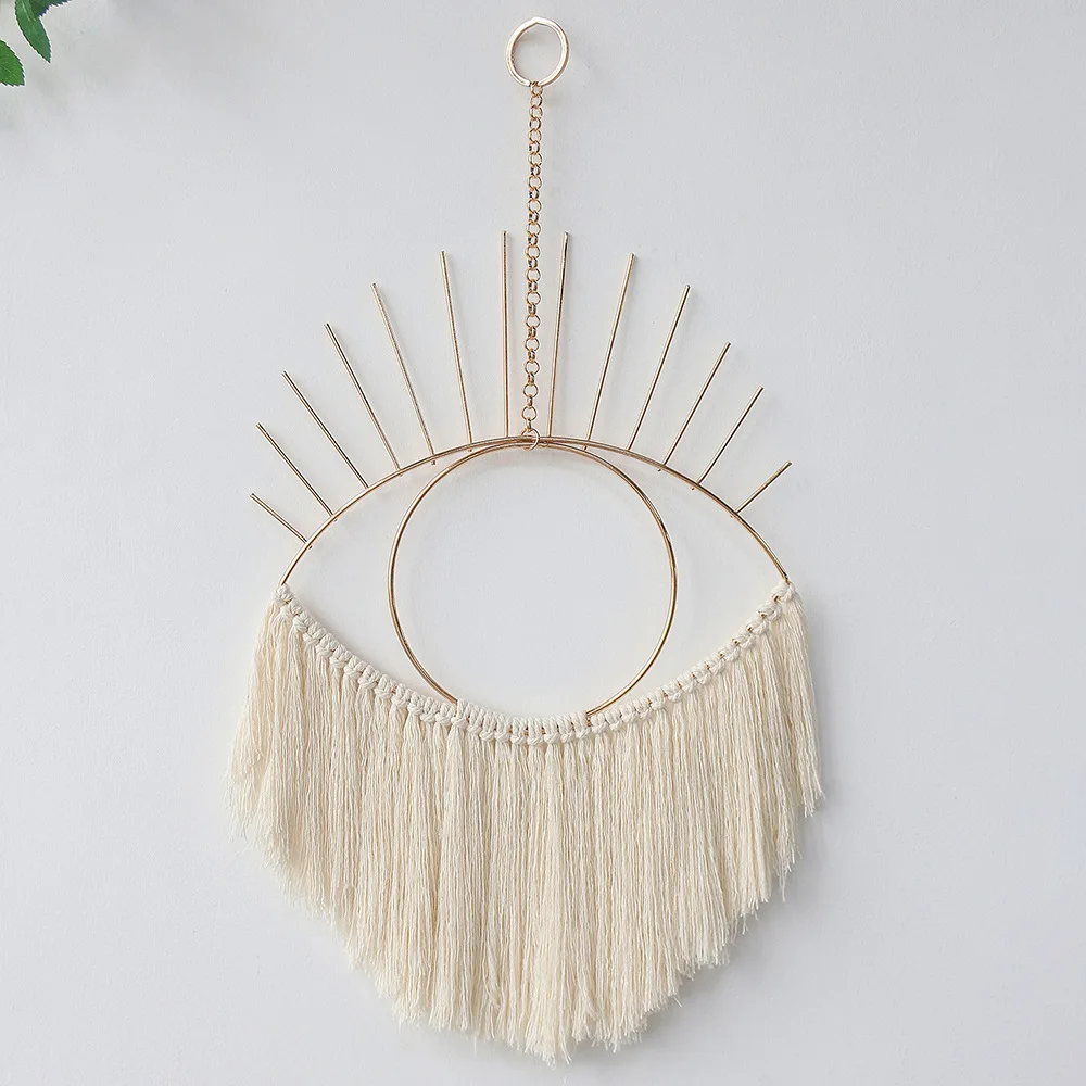 Bohemian handmade cotton rope Devil's Eye accessories creative homestay home metal wall decorations wholesale
Bohemian handmade cotton rope Devil's Eye accessories creative homestay home metal wall decorations wholesale