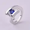 jewelry blue stone rings, natural sapphire silver ring beautiful crystal latest wedding diamond designs women sapphire ring