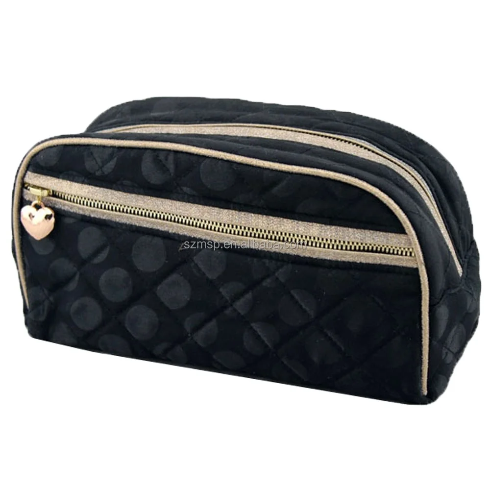 High-end luxury quilting jacquard satin ladies cosmetic clutch bag