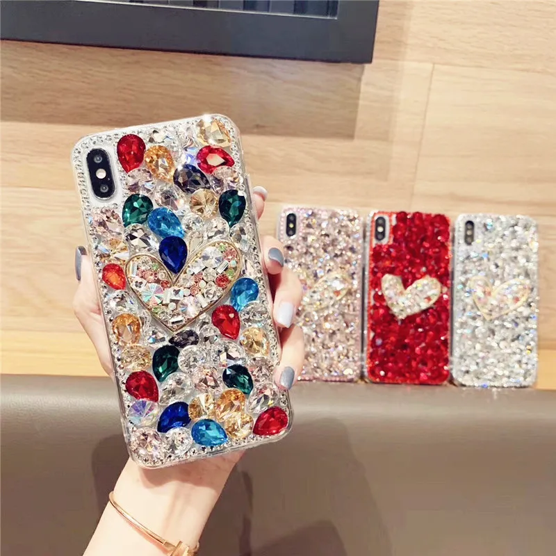 3D Handmade Crystal Clear Bling Full Diamonds Colorful Shiny Rhinestone Heart Mobile Phone Case For Iphone X XS/XR/XS MAX Case
3D Handmade Crystal Clear Bling Full Diamonds Colorful Shiny Rhinestone Heart Mobile Phone Case For Iphone X XS/XR/XS MAX Case